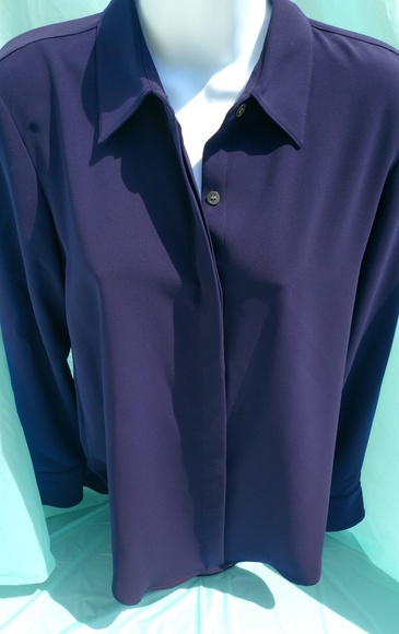 NWT Theory Women's Size Petite Stormy Navy Blouse - Picture 1 of 7